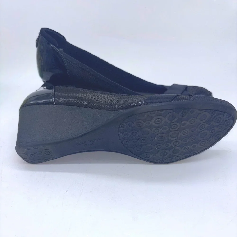 Anne Klein Sport Timeout Black Mid Wedge Slip On Shoe